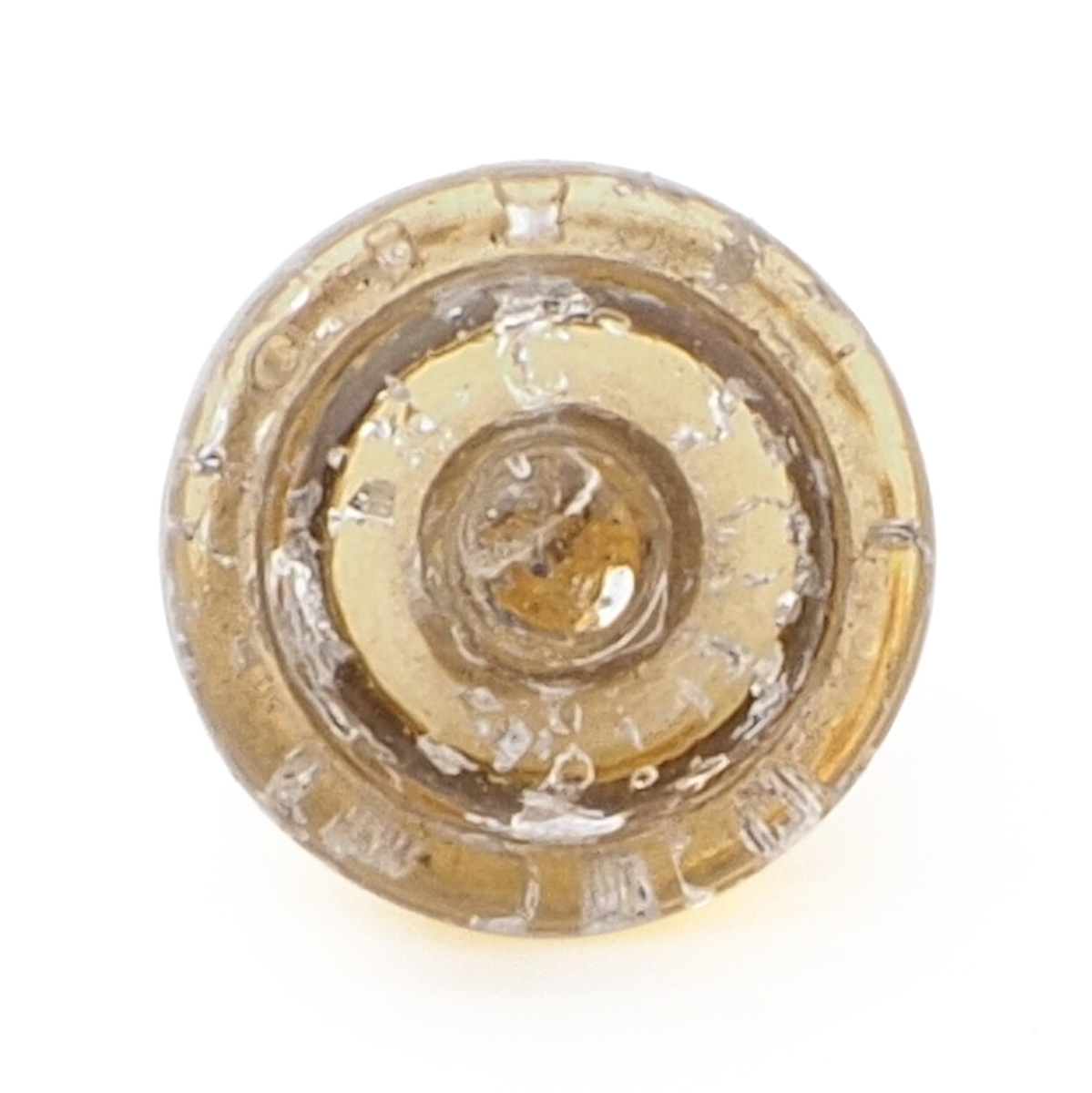 Antique Czech silver foil bicolor paperweight micro lampwork glass button 11mm