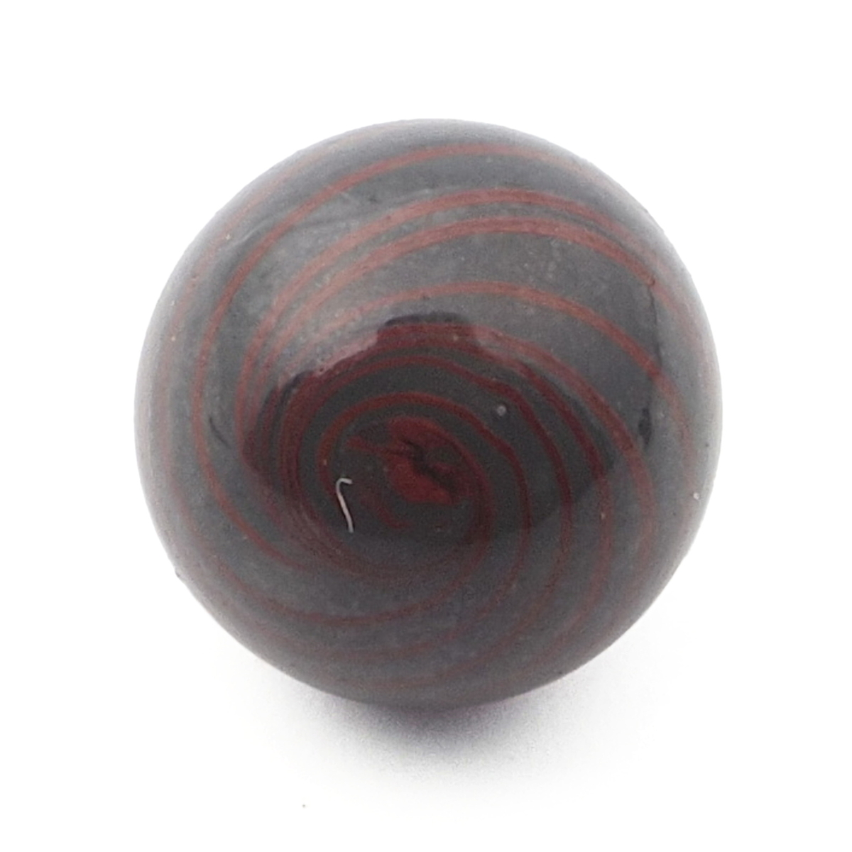 Antique Czech spiral bicolor micro lampwork ball glass button 12mm