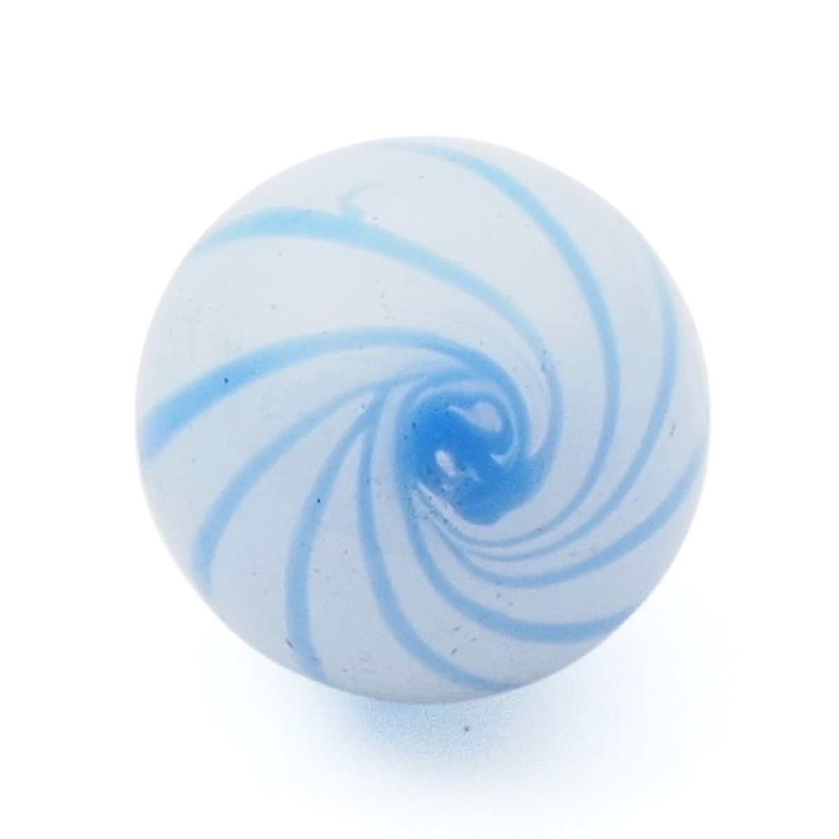 Antique Czech blue spiral white opaline micro lampwork ball glass button 11mm