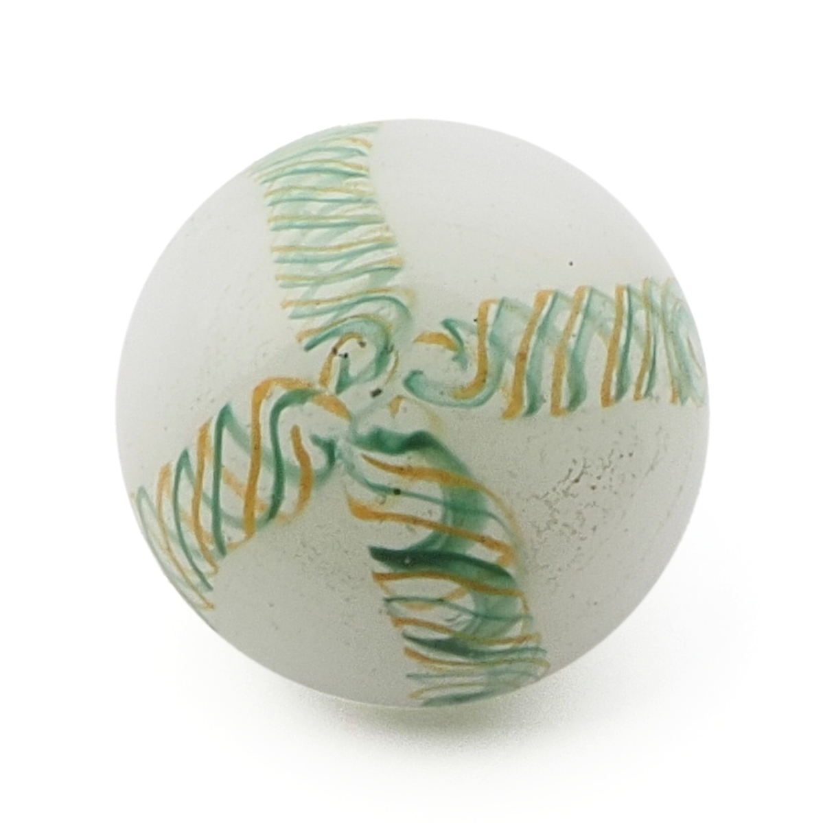 Antique Czech bicolor filigree spiral opaline micro lampwork glass button 13mm