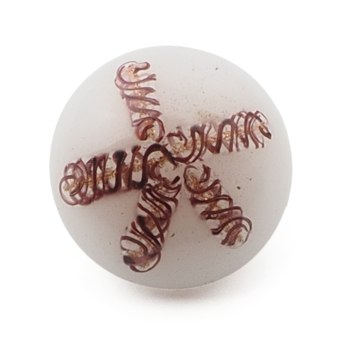 Antique Czech tricolor filigree spiral opaline micro lampwork glass button 13mm