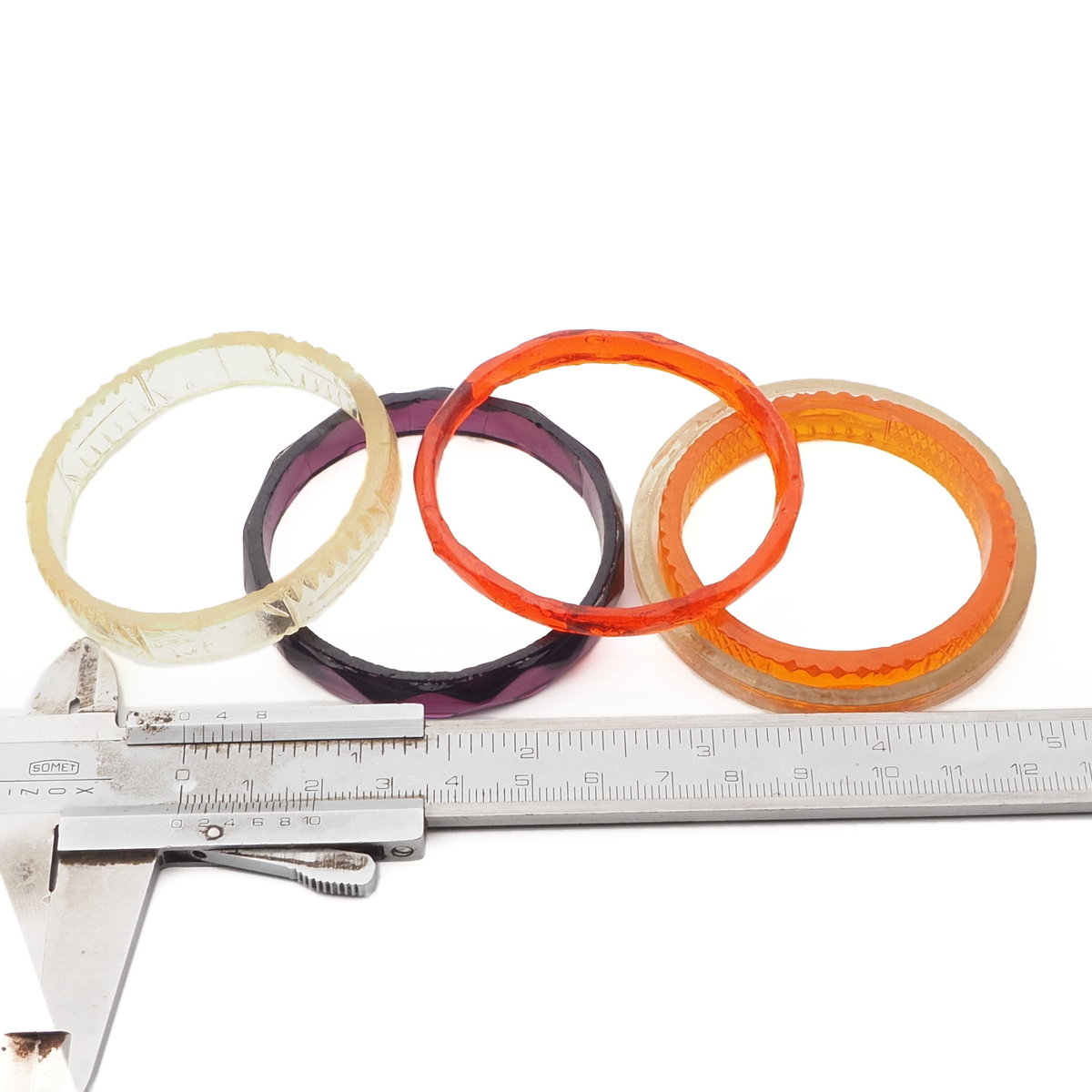 Lot (5) antique Nouveau Czech glass bangles