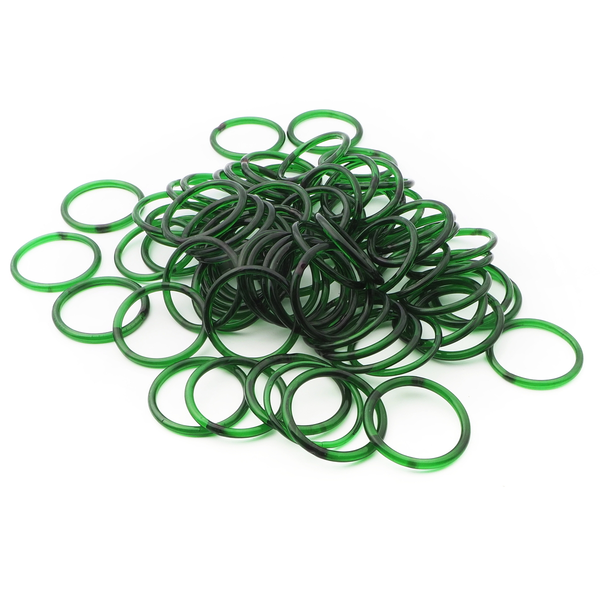 Lot (70) antique Czech green glass bangles hoops rings 1.75"