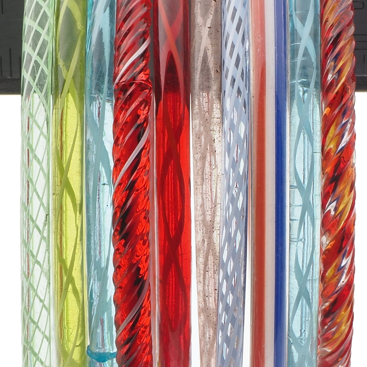 Lot (10) antique Czech assorted filigree bicolor lampwork glass bangles hoop