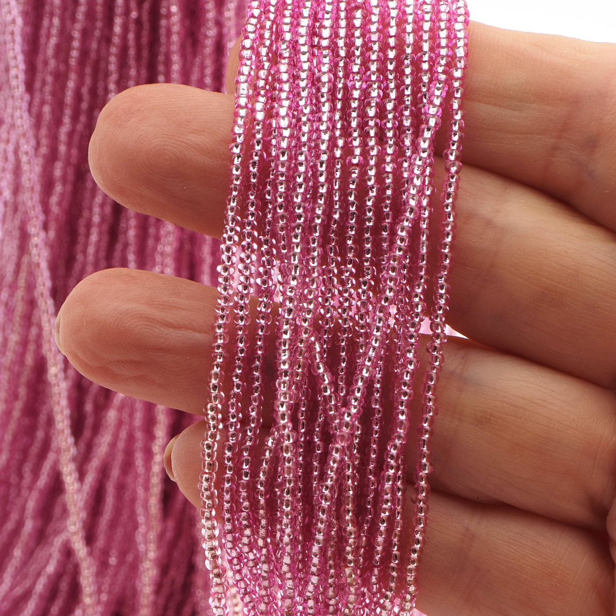 Master Hank silver lined Pink seed glass beads 495g 12/0 Vintage Czech