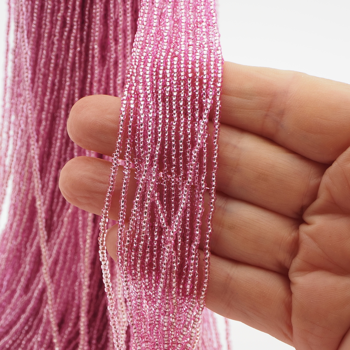 Master Hank silver lined Pink seed glass beads 495g 12/0 Vintage Czech