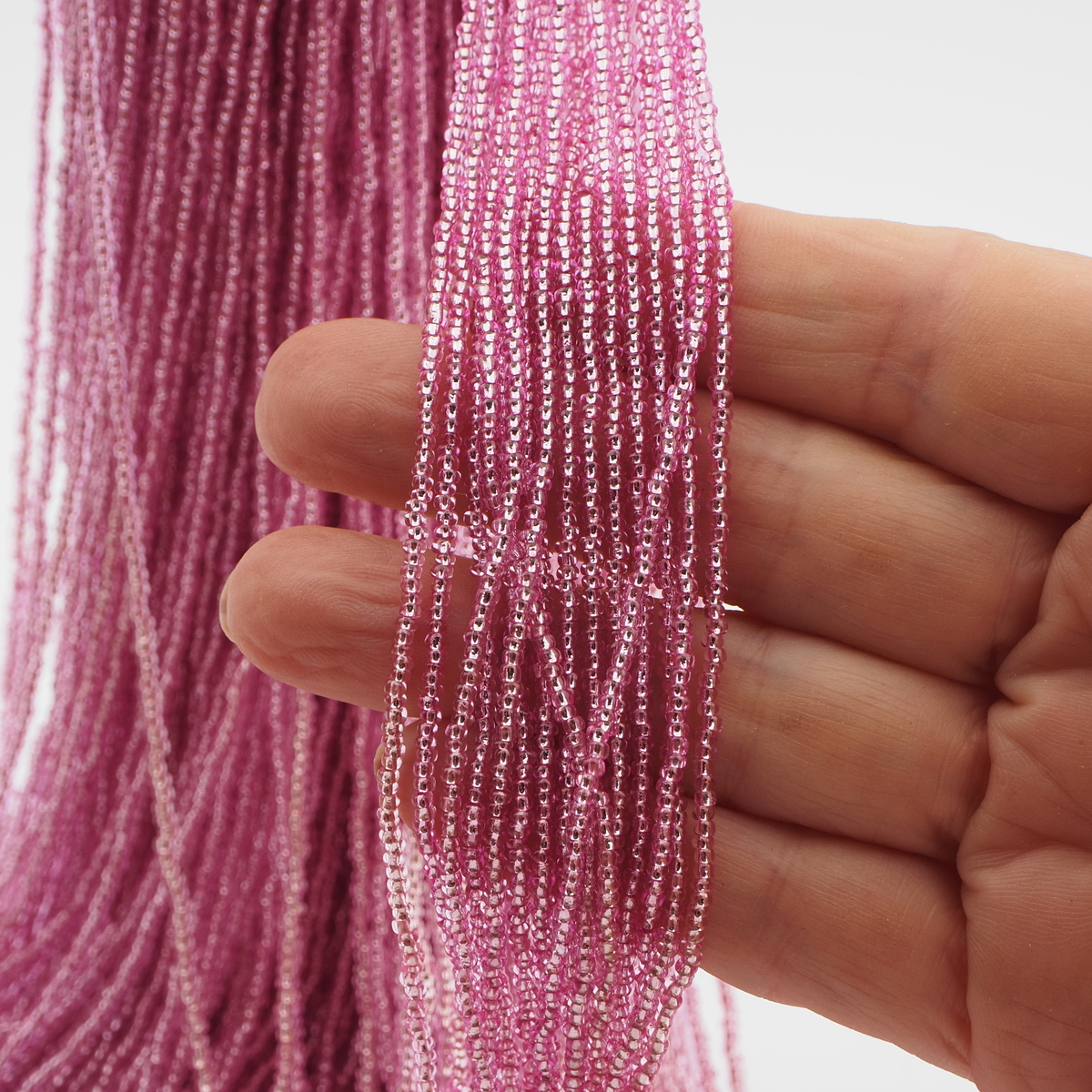 Master Hank silver lined Pink seed glass beads 495g 12/0 Vintage Czech