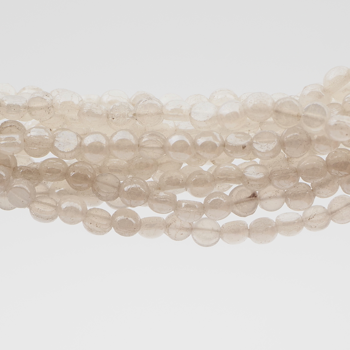 Pearl Lustre faceted round nailhead flat back glass beads Master Hank 48g, 4.2 mm Czech 