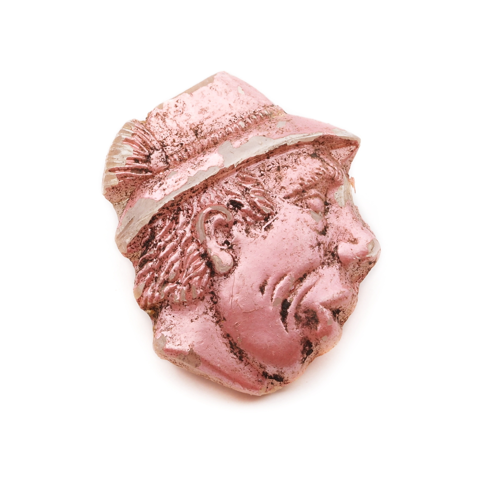 Czech Deco vintage pearl coated Bavarian man glass button 22mm