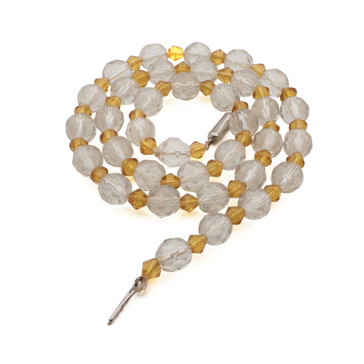 Vintage Czech necklace crystal topaz glass beads