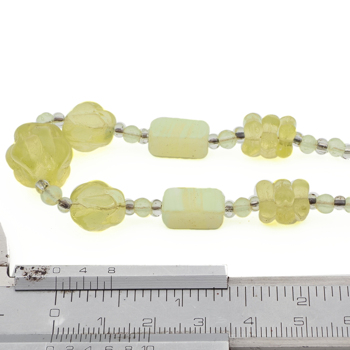 Vintage Czech necklace uranium glass beads