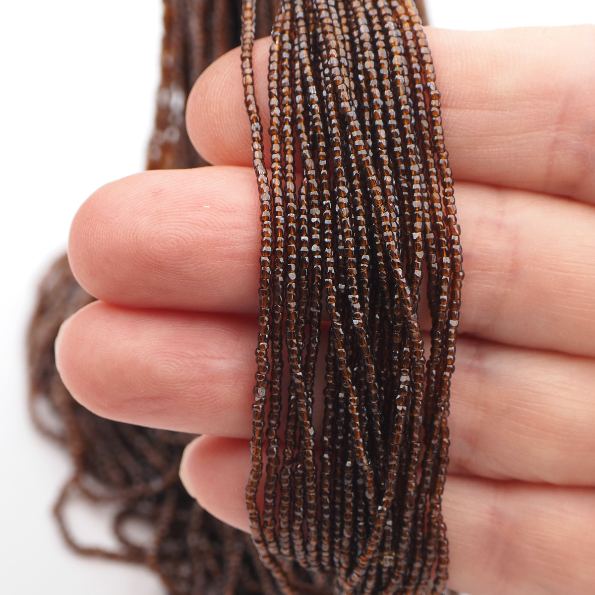 Master Hank Brown micro faceted cut seed glass beads 15/0 Vintage Czech