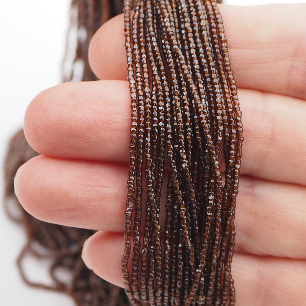 Master Hank Brown micro faceted cut seed glass beads 15/0 Vintage Czech