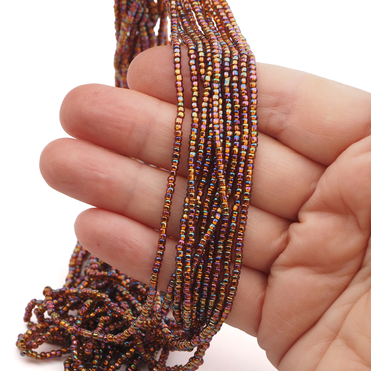 Master Hank Rainbow seed glass beads 11/0 Vintage Czech