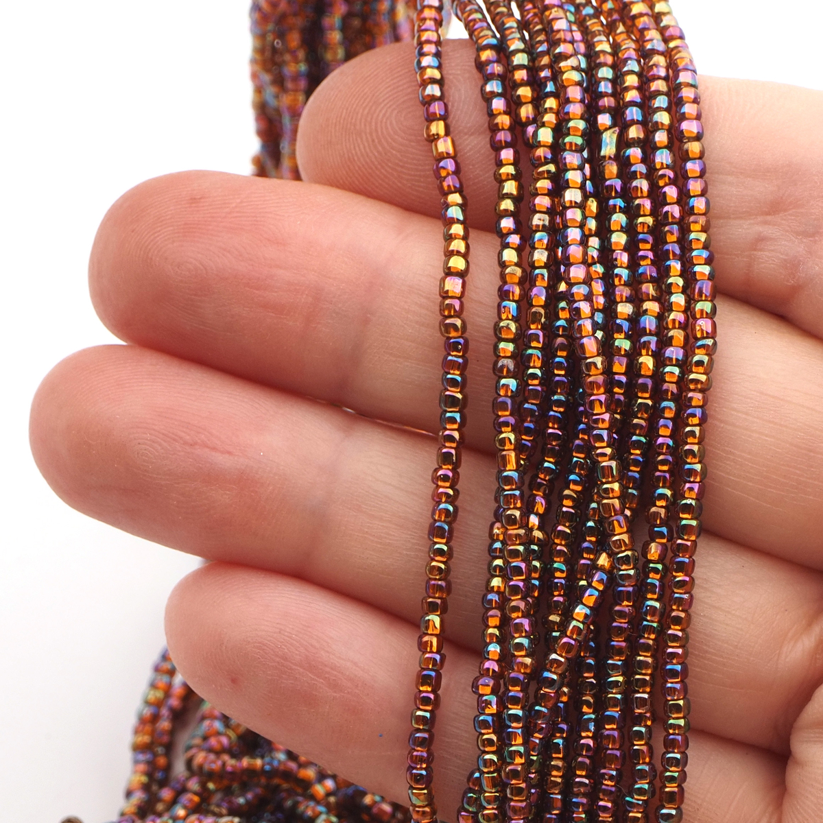 Master Hank Rainbow seed glass beads 11/0 Vintage Czech