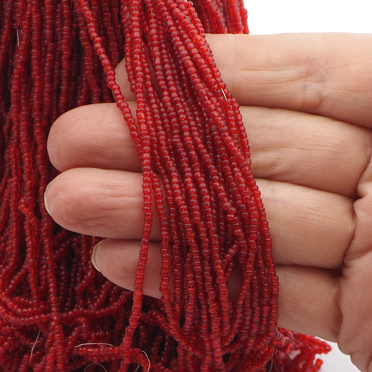 Master Hank Siam Red seed glass beads 12/0 340g Vintage Czech