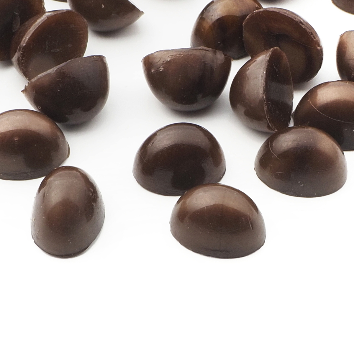 Lot (24) Czech vintage high domed oval brown glass cabochons 11x8mm