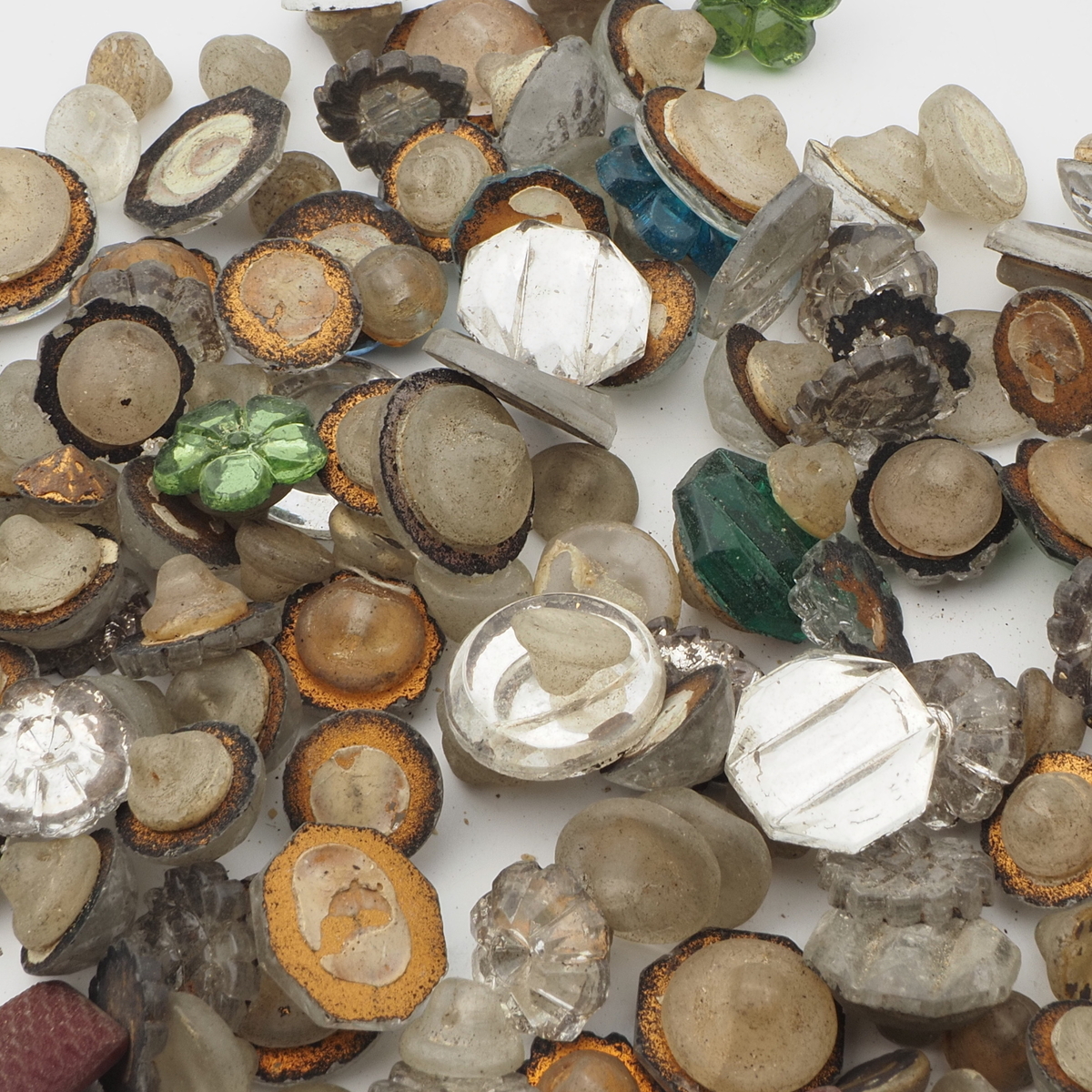 Lot Czech antique geometric glass rhinestone trimming stone beads
