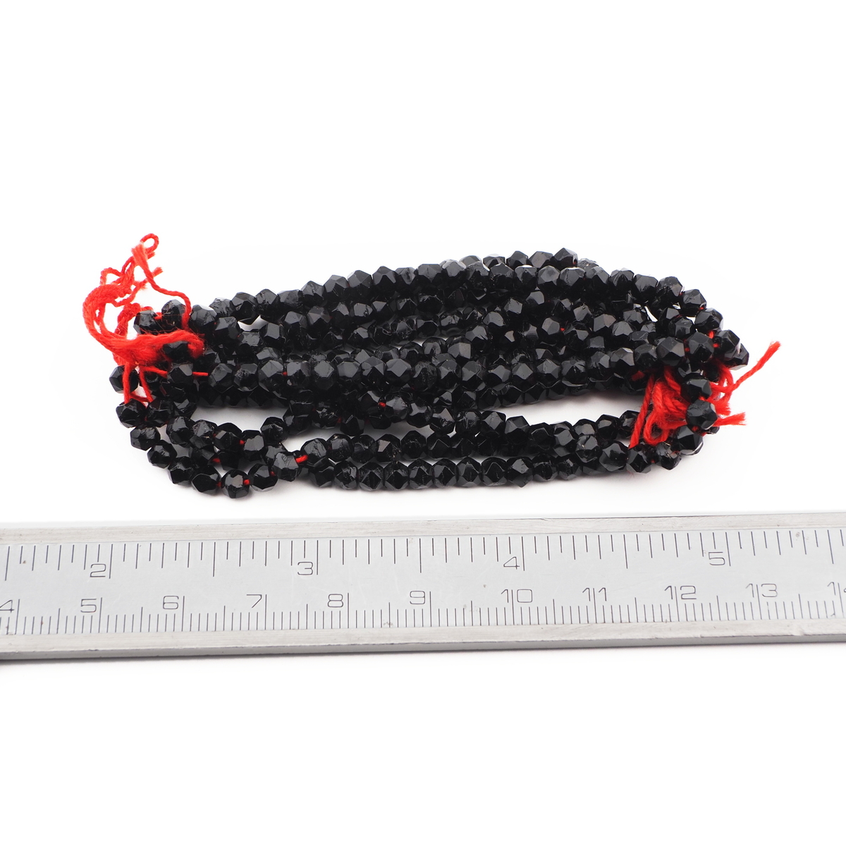 Hank (960) Czech antique black round faceted glass beads 4mm 