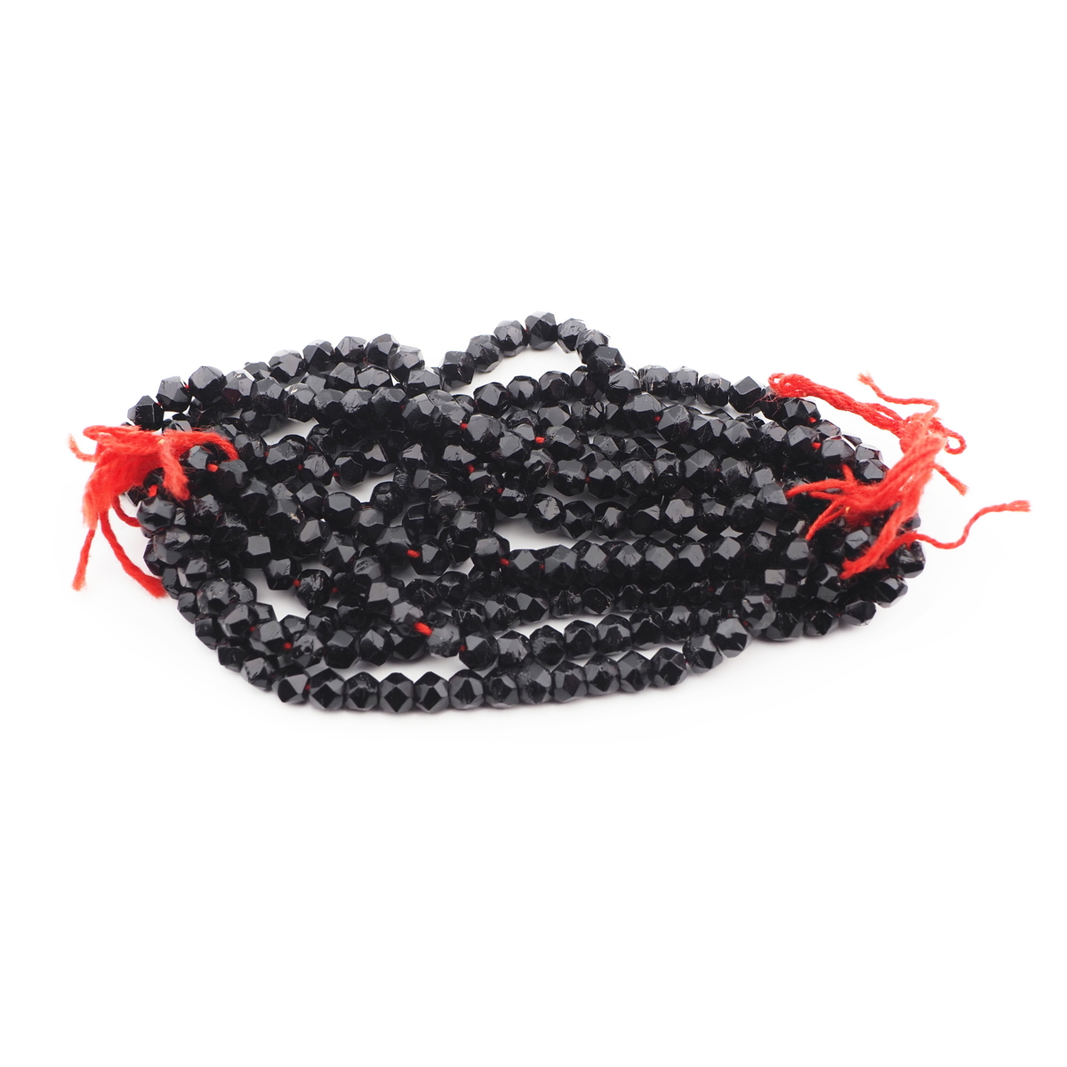 Hank (960) Czech antique black round faceted glass beads 4mm 