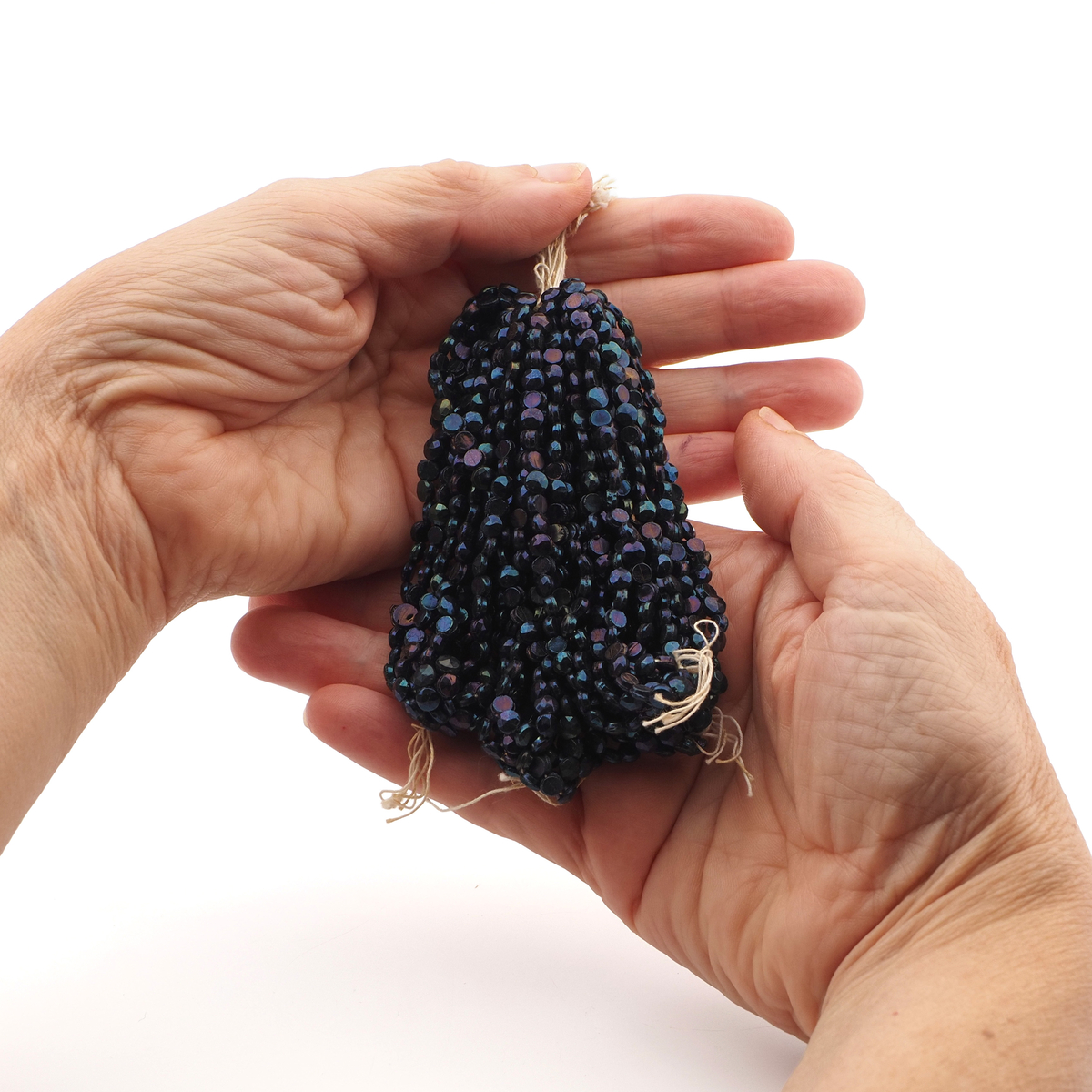 Peacock violet lustre faceted round nailhead flat back glass beads Master Hank 4.3 mm Czech 