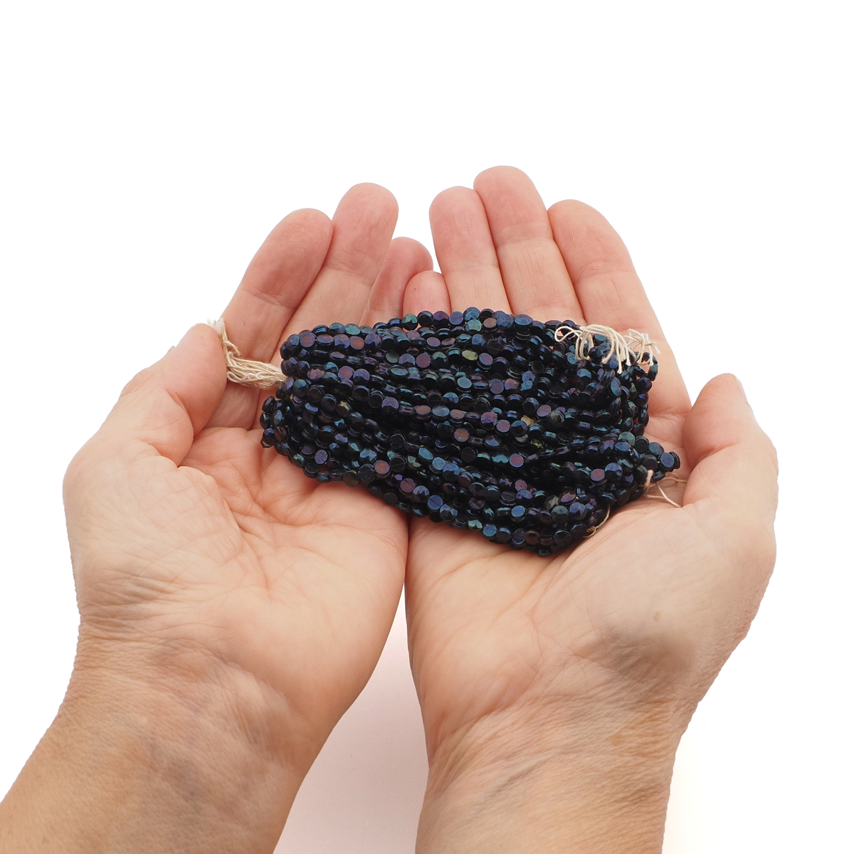 Peacock violet lustre faceted round nailhead flat back glass beads Master Hank 4.3 mm Czech 