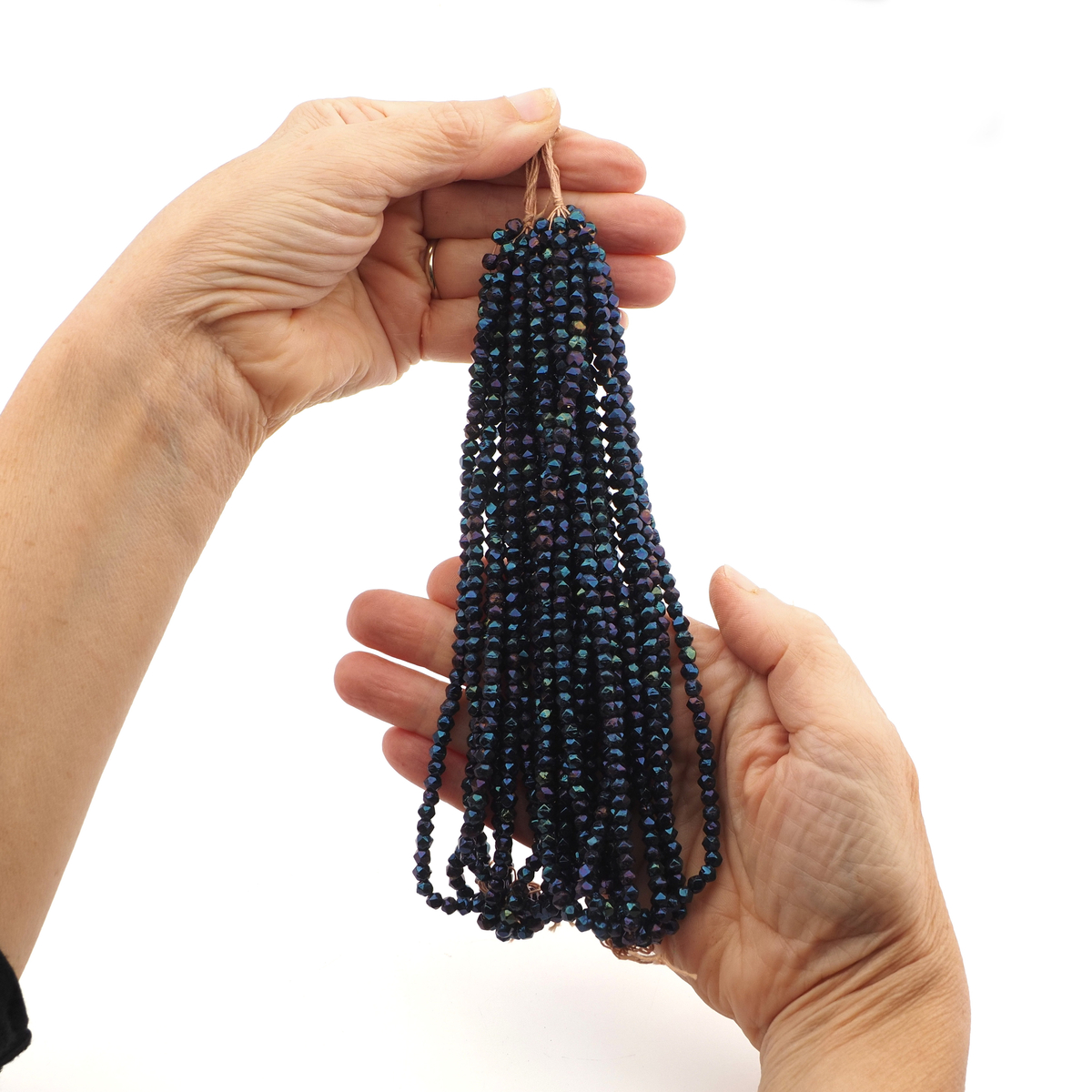 Czech metallic Violet blue peacock blue English cut glass beads Lot 4 mm 1080pcs Vintage 