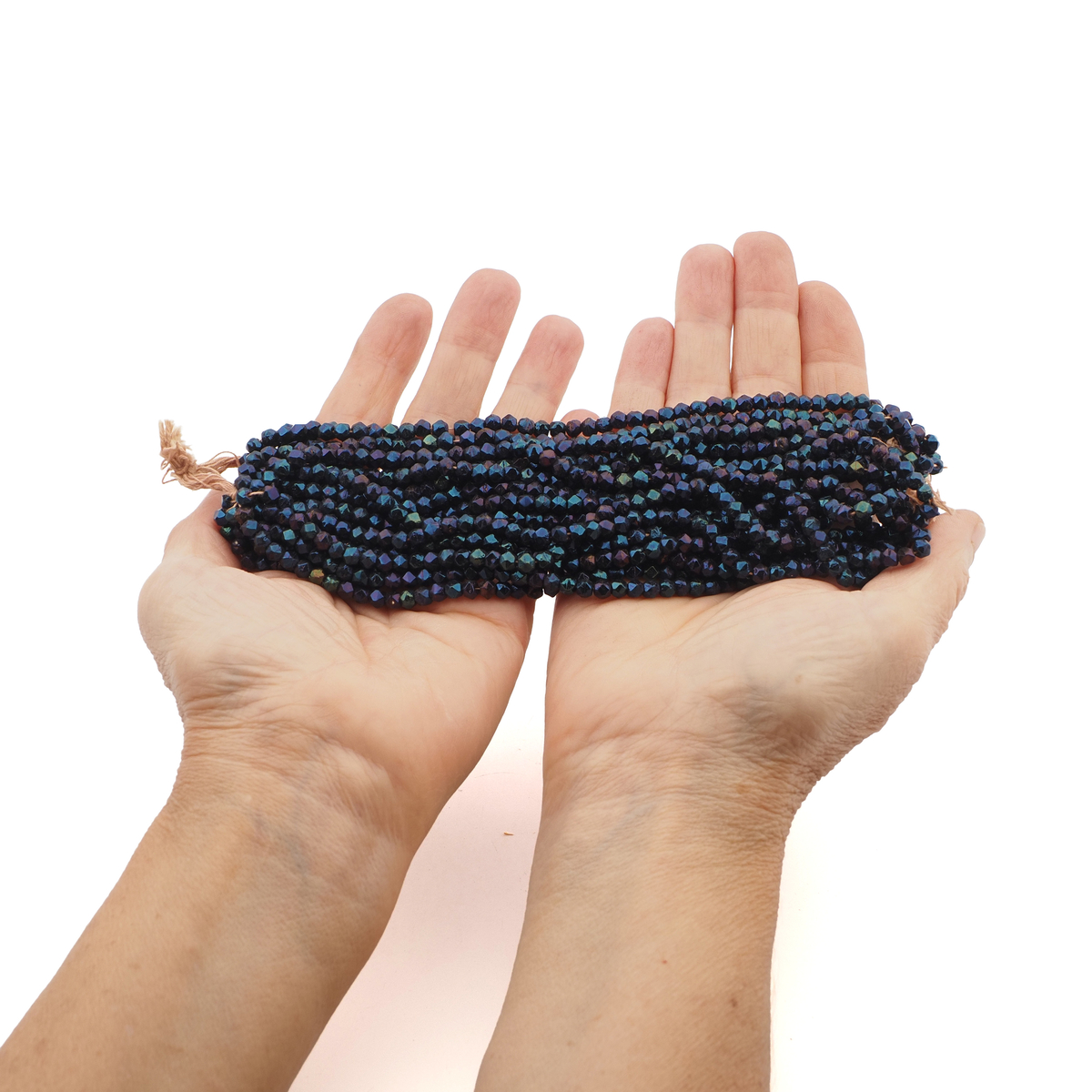 Czech metallic Violet blue peacock blue English cut glass beads Lot 4 mm 1080pcs Vintage 