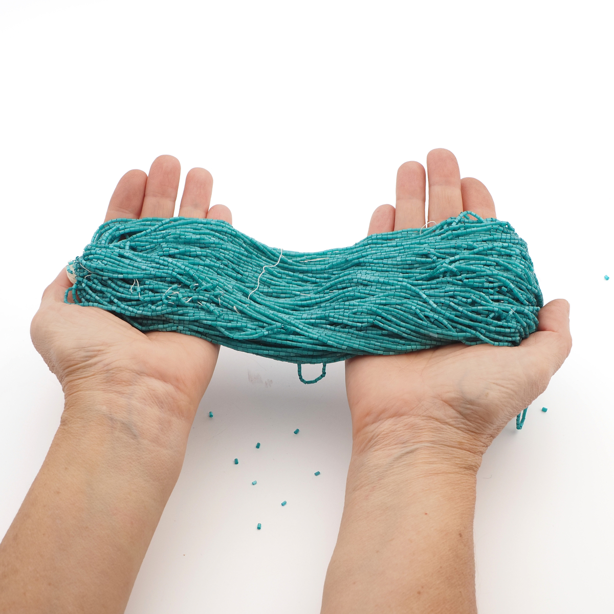 Hank Turquoise Atlas glass beads bugle 14/0 Vintage Czech