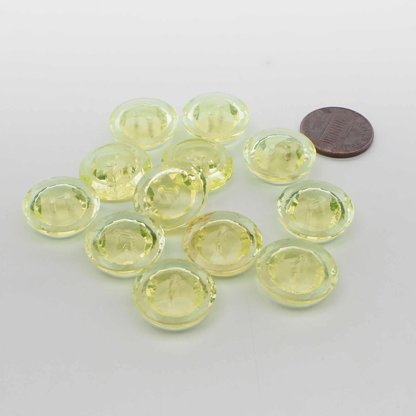 Card (40) vintage Czech assorted Uranium glass buttons
