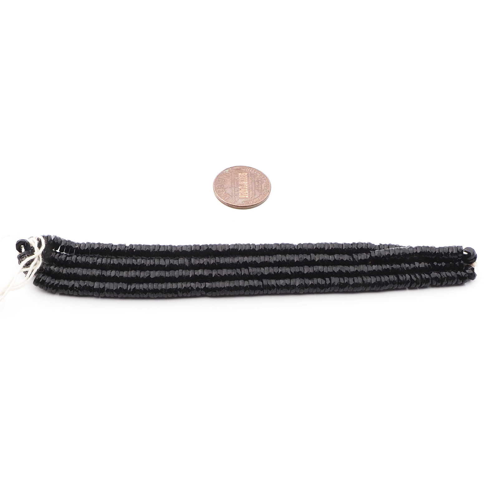 Lot (400) Czech antique black micro rondelle faceted glass beads 5x2mm