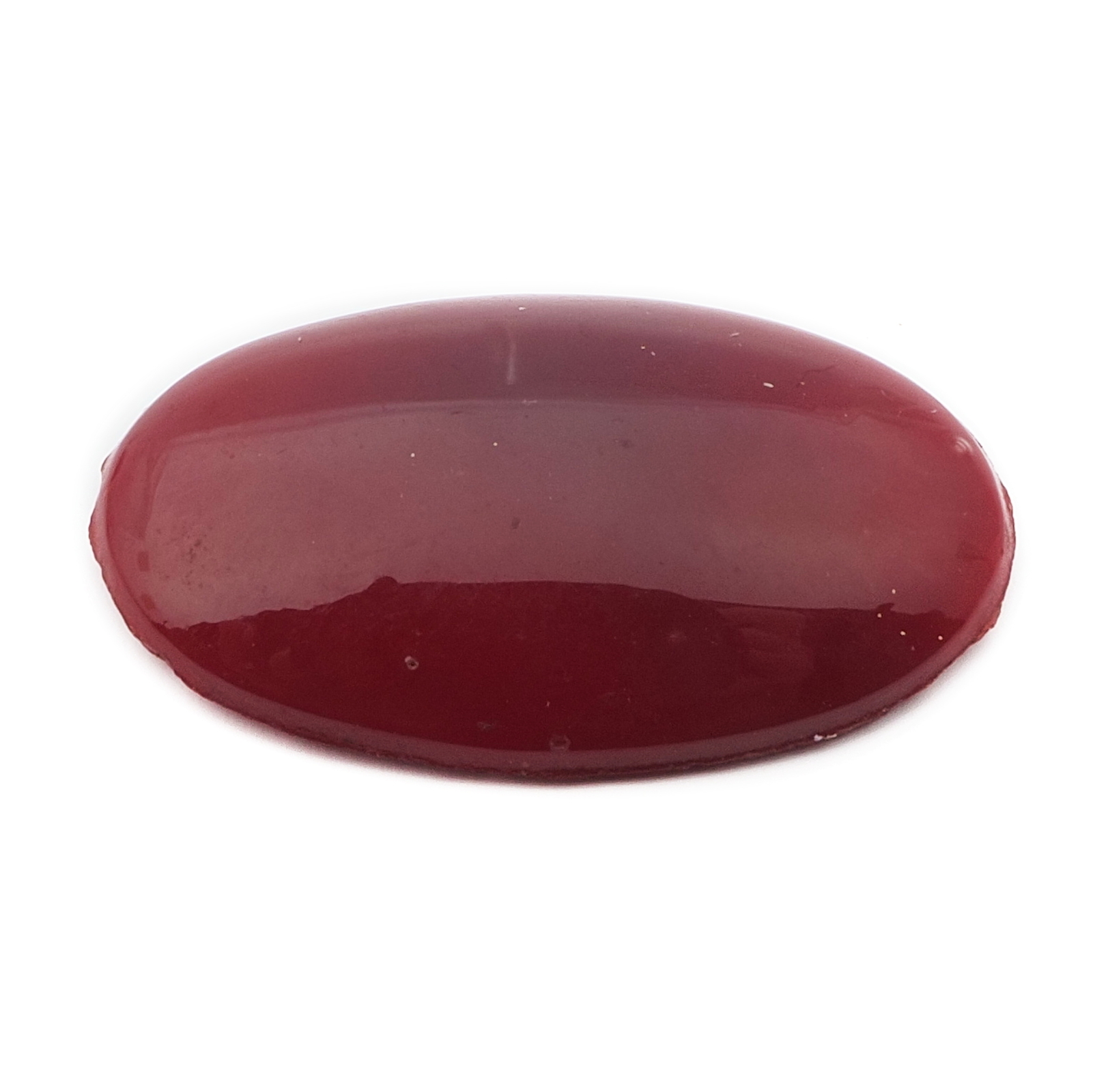 Large vintage Czech deep red oval glass cabochon 27x16mm