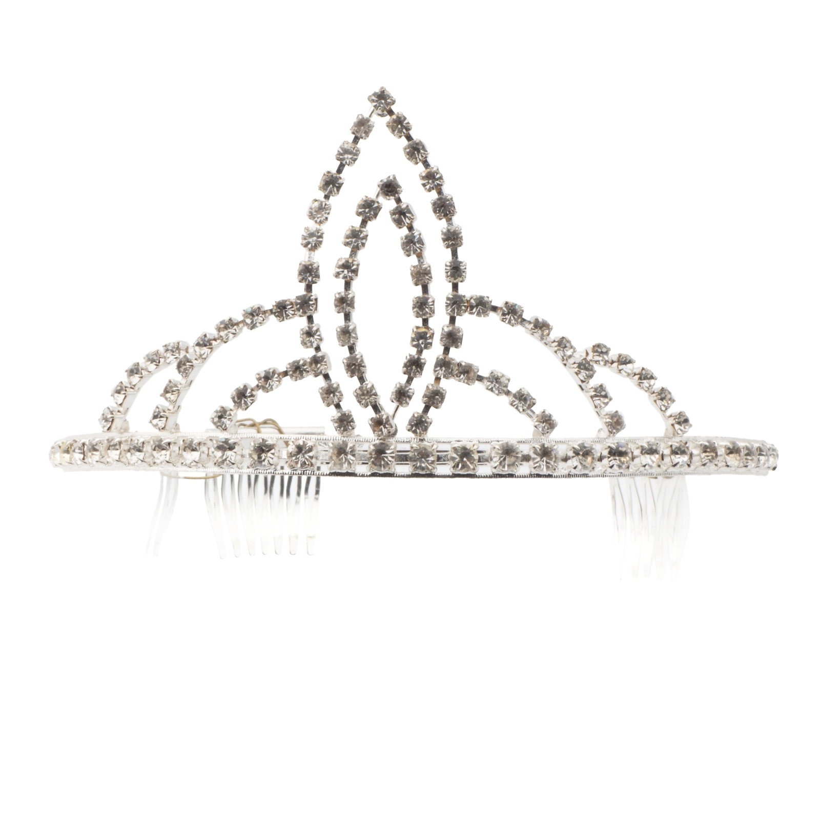Vintage handmade crystal glass rhinestone tiara