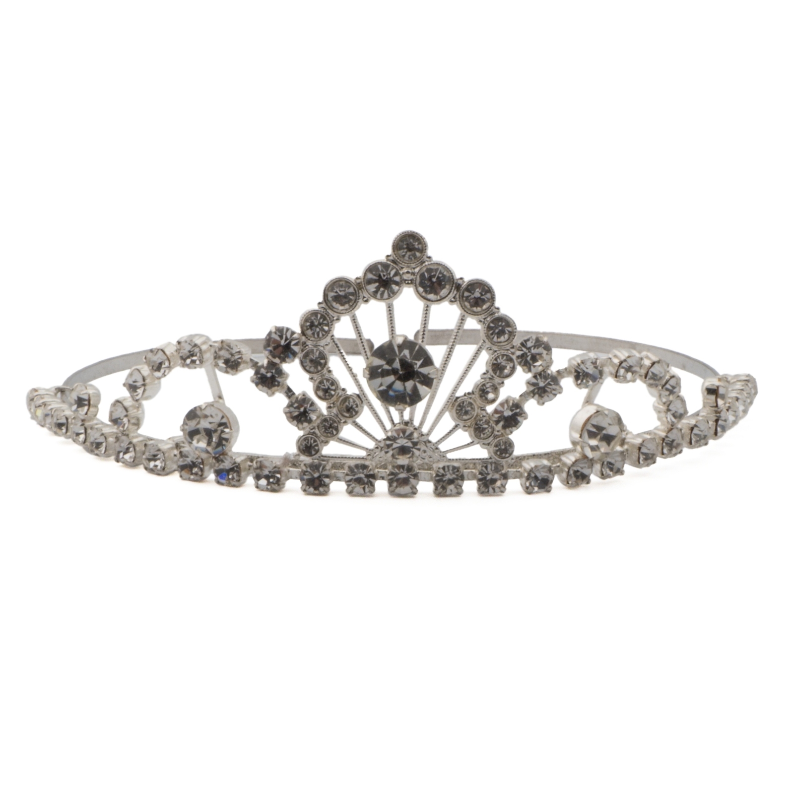 Vintage handmade Czech crystal clear glass rhinestone tiara