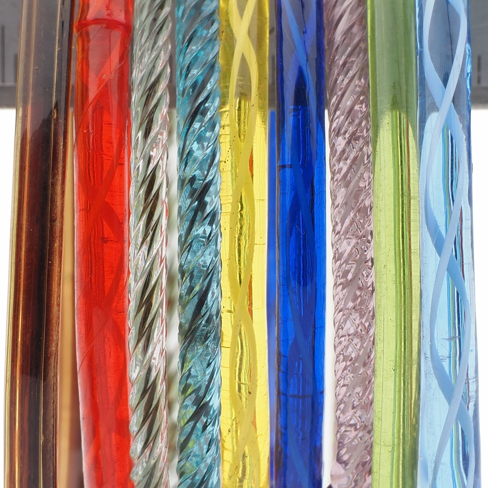 Lot (9) antique Czech lampwork glass bangles earring hoops