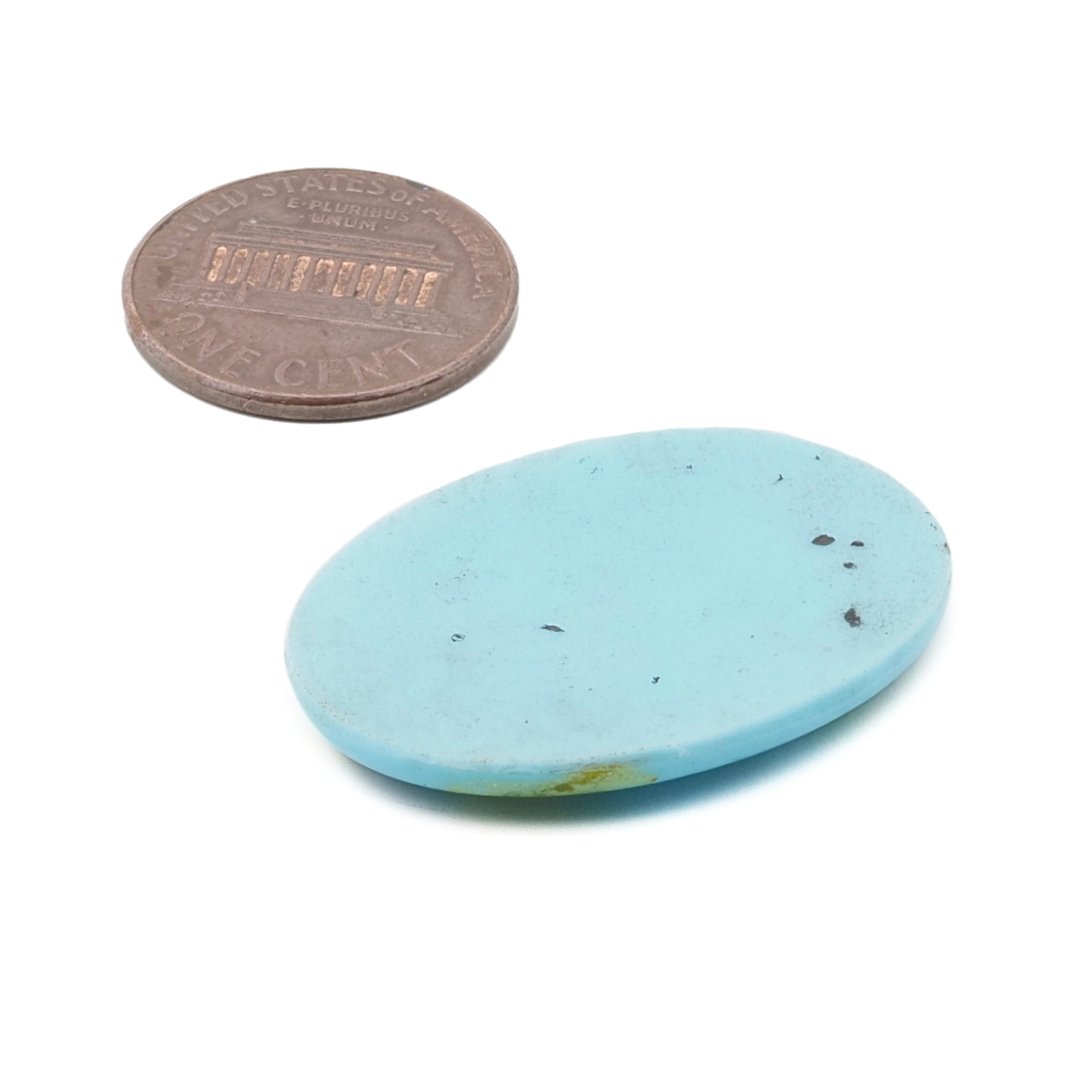 Antique Czech blue Egyptian revival pharaoh glass cabochon 32x24mm