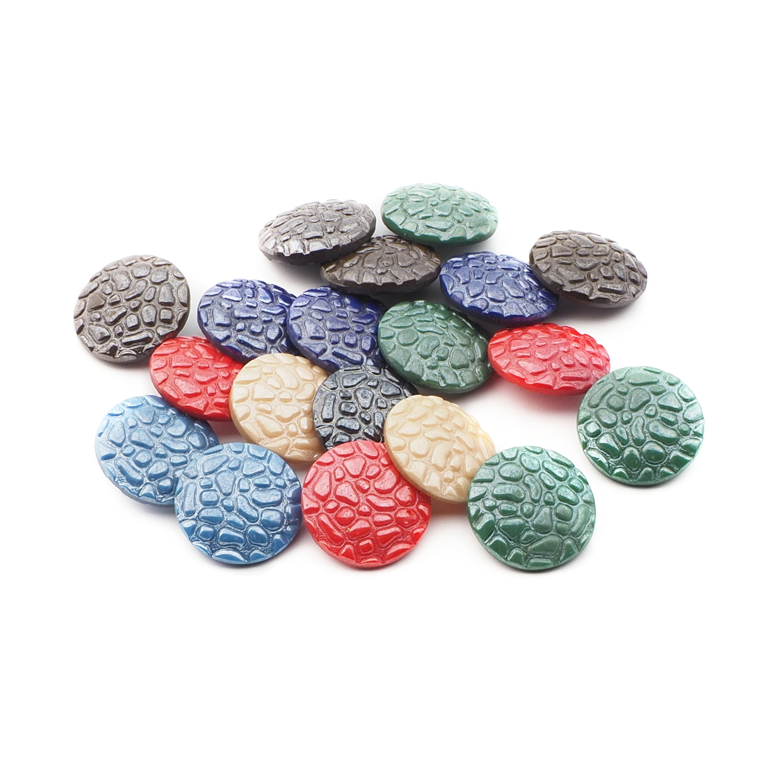 Lot (19) vintage Czech abstract lustre glass buttons 18mm