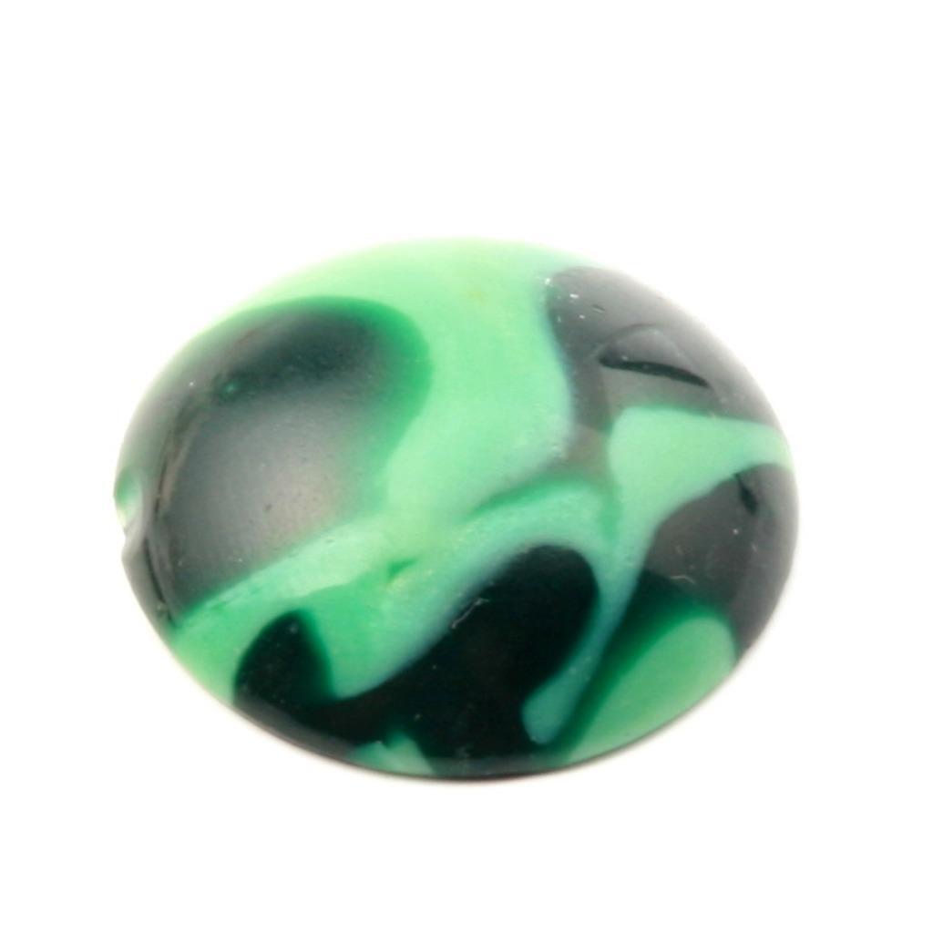 Large Czech vintage green swirl marbled glass cabochon 24mm second
