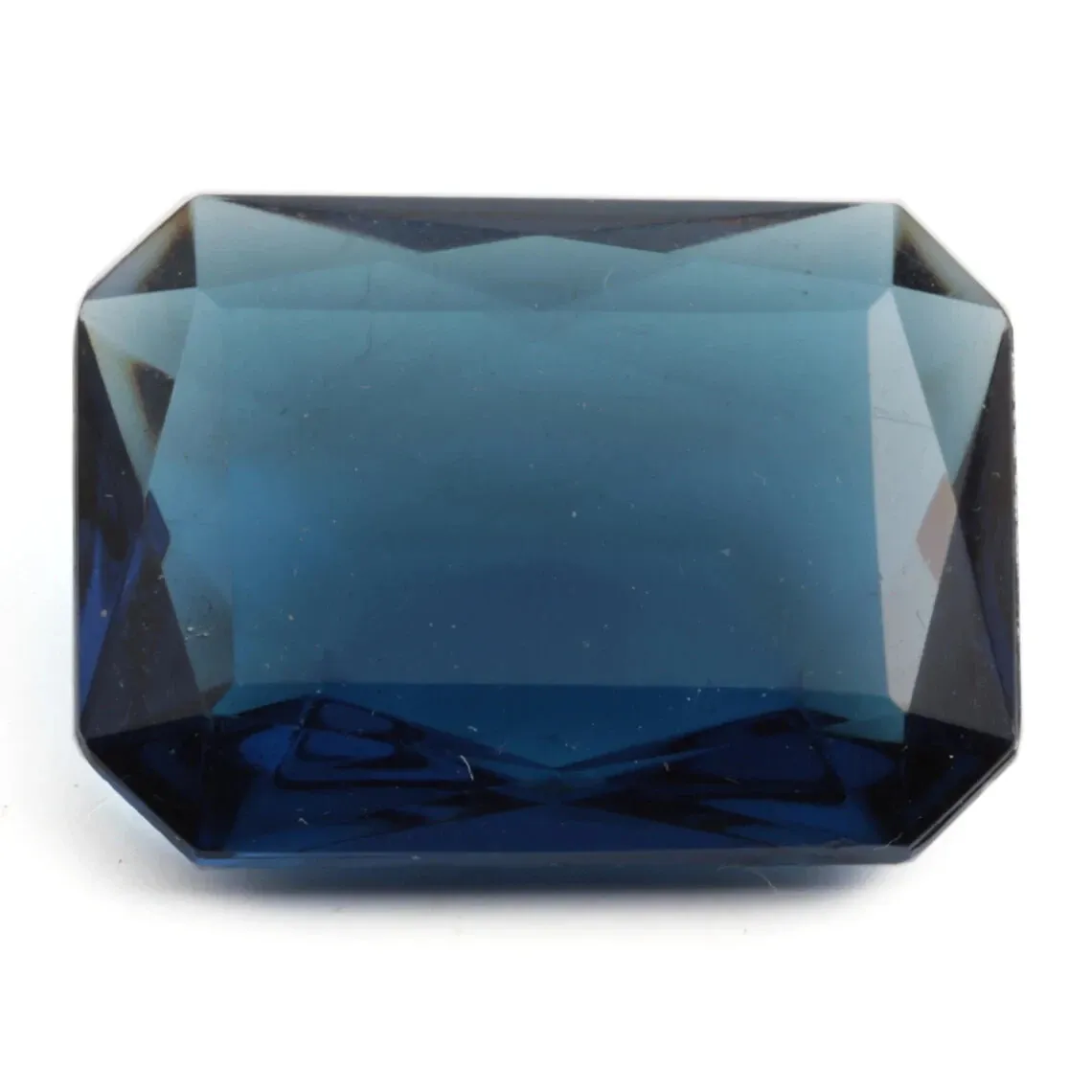Large Czech vintage octagon rectangle blue amethyst glass rhinestone 30x22mm