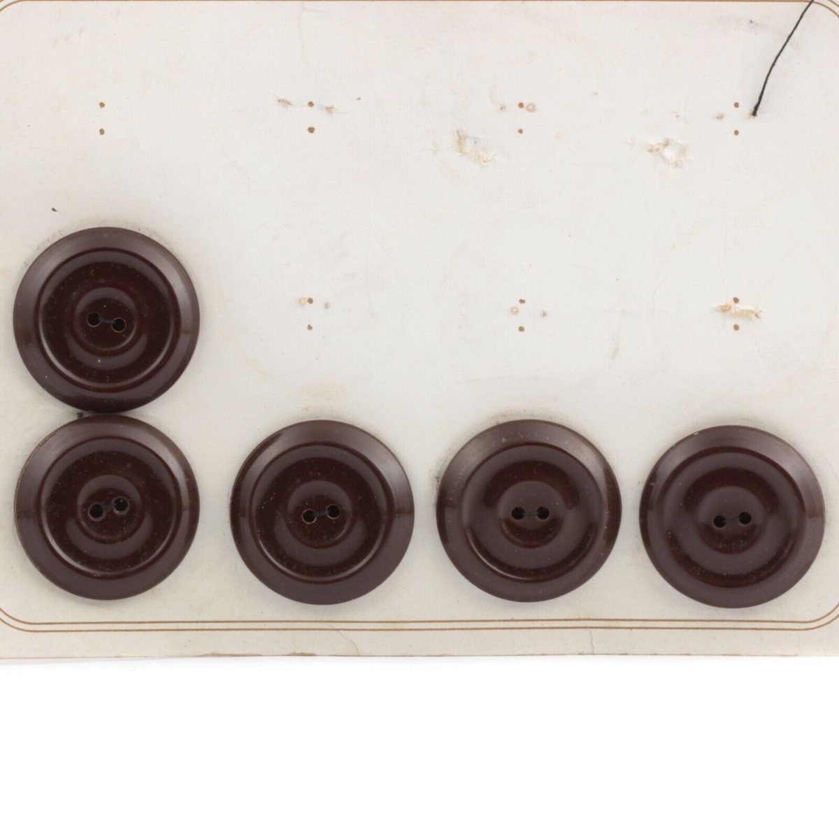Card (5) Art Deco plastic celluloid black geometric buttons 33mm