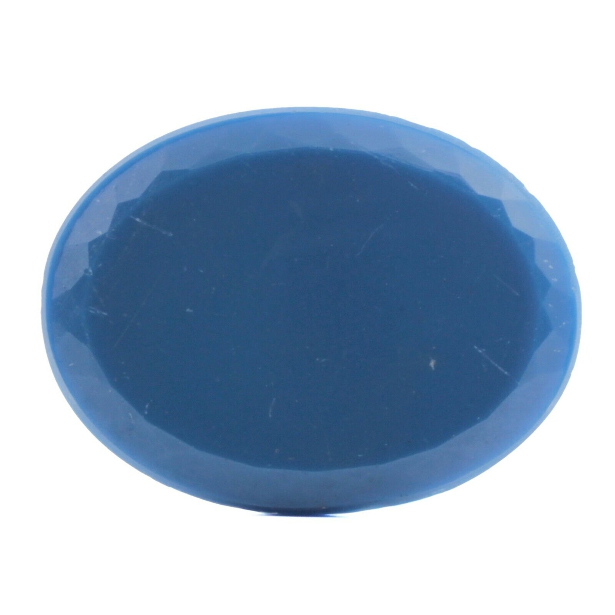 Large vintage Czech oval blue glass cabochon 40x30mm