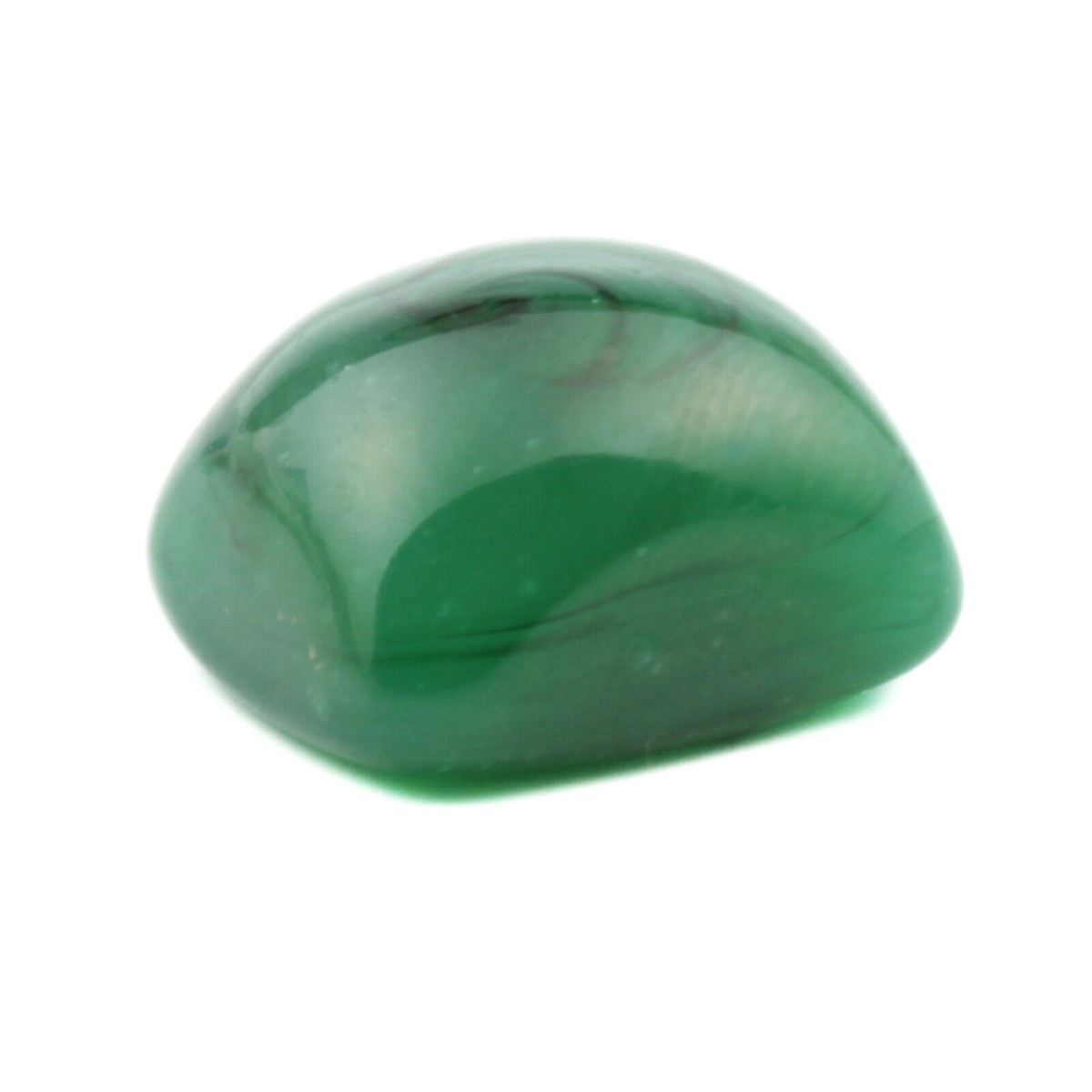 Vintage Czech green swirl marble head pin glass bead button element