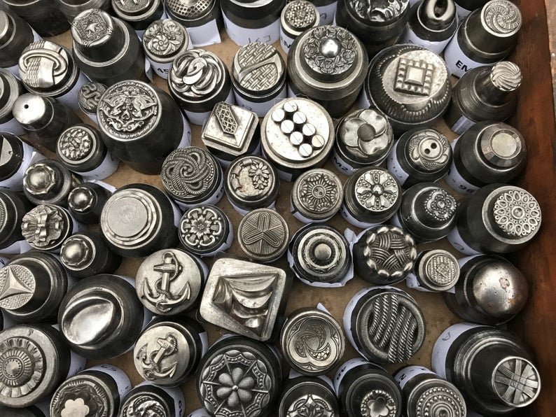 Original antique Czech button molds