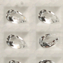 Lot (100) 6x3mm Austrian D.S vintage pear faceted Rock crystal stones