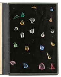 1920's Czech sample card 21 rare hand cut earring necklace pendant glass beads