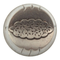 Antique Art Deco Czech steel floral button impression die master hub