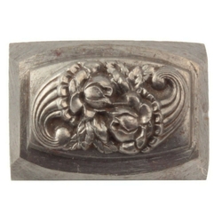 Antique Art Deco horn of plenty floral button steel impression die master hub