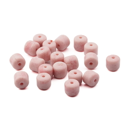 Lot (20) Czech pink marble rondelle glass beads 11mm