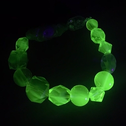 Handmade Czech bracelet vintage uranium dragons breath bicolor Deco glass beads