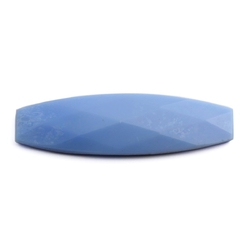 Large Czech vintage blue oval rectangle flatback glass rhinestone 37x11mm